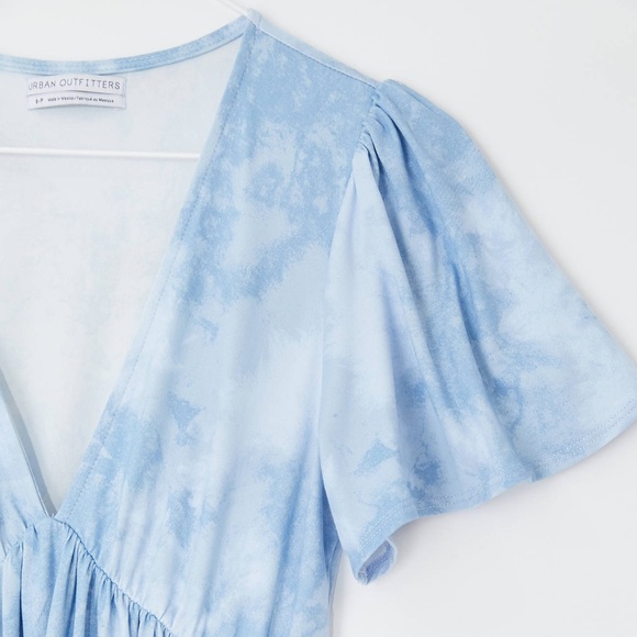 Urban Outfitters Rita Plunging Babydoll Mini Dress in blue - Picture 4 of 7